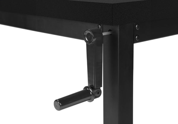 English Elm Computer Desk – Adjustable Standing Workstation, Modern Black Laminate & Metal, Perfect For Home Office B2710P219897