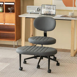 English Elm Ergonomic Cross Legged Desk Chair Swivel Seat Padded Cushion Rolling Office Base W3394P419038