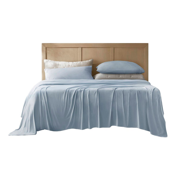 English Elm 4-piece Cal King Stretch Jersey Sheet Set Moisture Wicking Cooling Nylon Spandex Blend Blue B035P437417