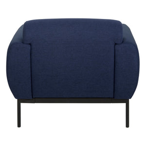 OSP Home Furnishings Delta Commercial Armchair with Sinuous Spring Seat and Black Metal Legs for Lobbies Armchair Navy DTL51-K062