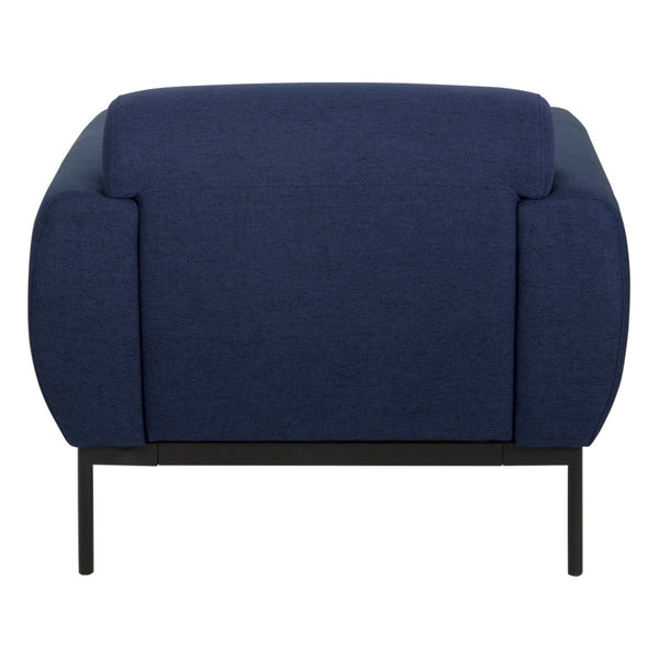 OSP Home Furnishings Delta Commercial Armchair with Sinuous Spring Seat and Black Metal Legs for Lobbies Armchair Navy DTL51-K062