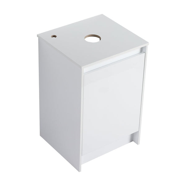 English Elm 20" Freestanding Vanity with Ceramic Sink Soft Close Storage Glossy White Bath W999S00386