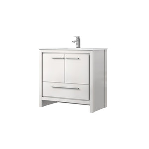 English Elm White Bath Vanity With White Quartz Top & Chrome Faucet - Elegant Storage Solution For Your Bathroom B2731P259369-GIGA