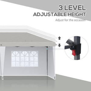 English Elm Outsunny 10' X 20' Heavy-Duty Pop Up Canopy Tent With Sidewalls - Perfect For Parties & Events! W2225P174250-GIGA