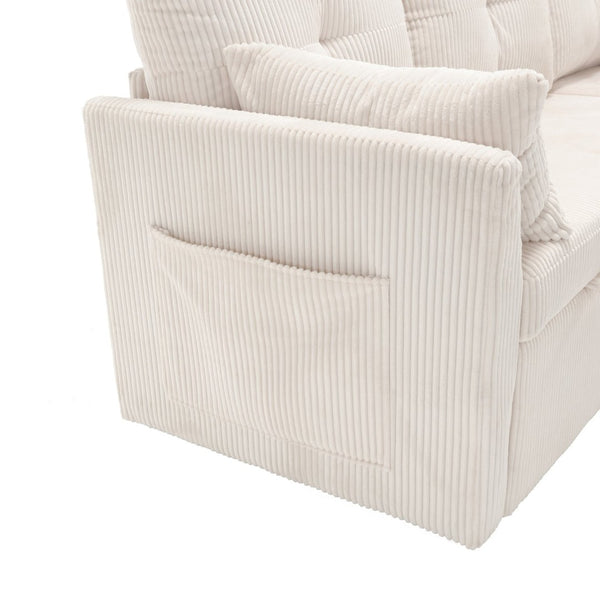 English Elm United Modular L-Shaped Sofa With Reversible Chaise, Sleeper Bed & Hidden Storage For Living Room W1568S00074-GIGA