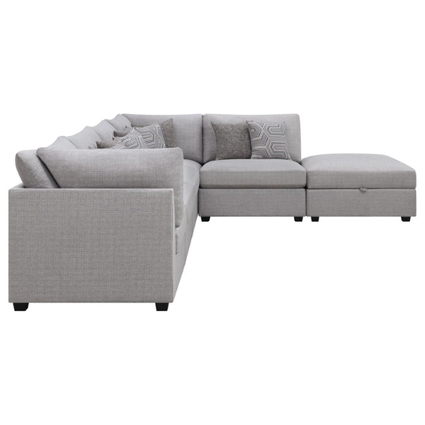 English Elm Lafayette Modular Sectional Sofa Six Piece Feather Down Cushions Contemporary Living Room B062S01447