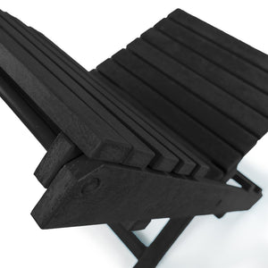 English Elm Coastal Bay Recycled Hdpe Folding Bistro Chair for Patio and Balcony Use Black B2745P409662