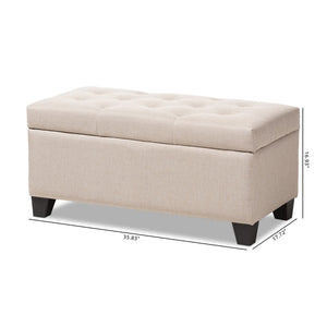 Baxton Studio Baxton Studio Modern Storage Ottoman with Button-Tufted Foam Lid for Stylish Home Organization Beige WS-20091-Beige-OTTO