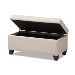 Baxton Studio Baxton Studio Modern Storage Ottoman with Button-Tufted Foam Lid for Stylish Home Organization Beige WS-20091-Beige-OTTO