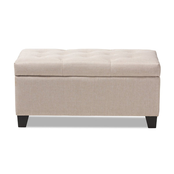Baxton Studio Baxton Studio Modern Storage Ottoman with Button-Tufted Foam Lid for Stylish Home Organization Beige WS-20091-Beige-OTTO