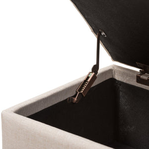 Baxton Studio Baxton Studio Modern Storage Ottoman with Button-Tufted Foam Lid for Stylish Home Organization Beige WS-20091-Beige-OTTO