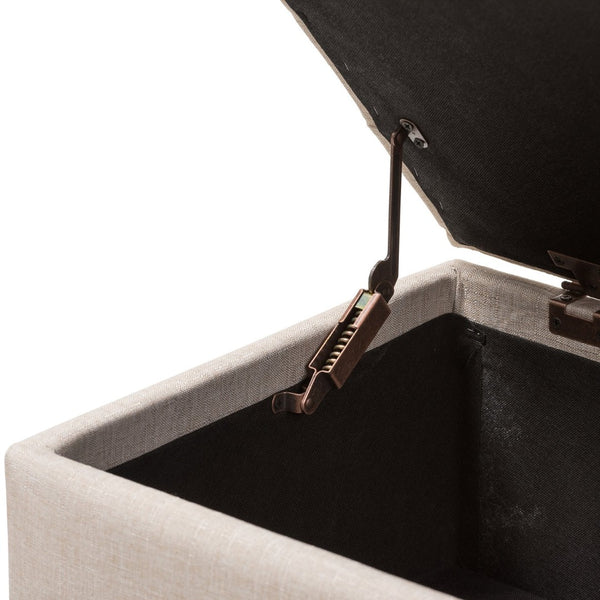 Baxton Studio Baxton Studio Modern Storage Ottoman with Button-Tufted Foam Lid for Stylish Home Organization Beige WS-20091-Beige-OTTO