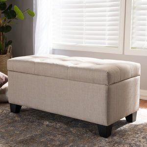 Baxton Studio Baxton Studio Modern Storage Ottoman with Button-Tufted Foam Lid for Stylish Home Organization Beige WS-20091-Beige-OTTO