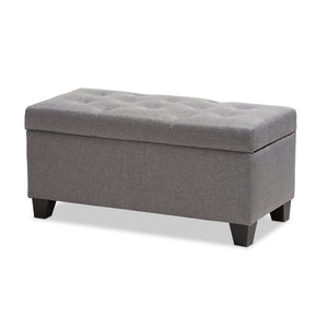 Baxton Studio Baxton Studio Modern Storage Ottoman with Button-Tufted Foam Lid for Stylish Home Organization Grey WS-20091-Grey-OTTO