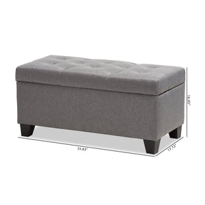 Baxton Studio Baxton Studio Modern Storage Ottoman with Button-Tufted Foam Lid for Stylish Home Organization Grey WS-20091-Grey-OTTO