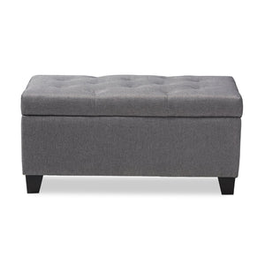 Baxton Studio Baxton Studio Modern Storage Ottoman with Button-Tufted Foam Lid for Stylish Home Organization Grey WS-20091-Grey-OTTO
