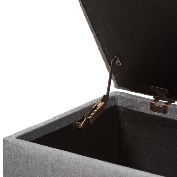 Baxton Studio Baxton Studio Modern Storage Ottoman with Button-Tufted Foam Lid for Stylish Home Organization Grey WS-20091-Grey-OTTO