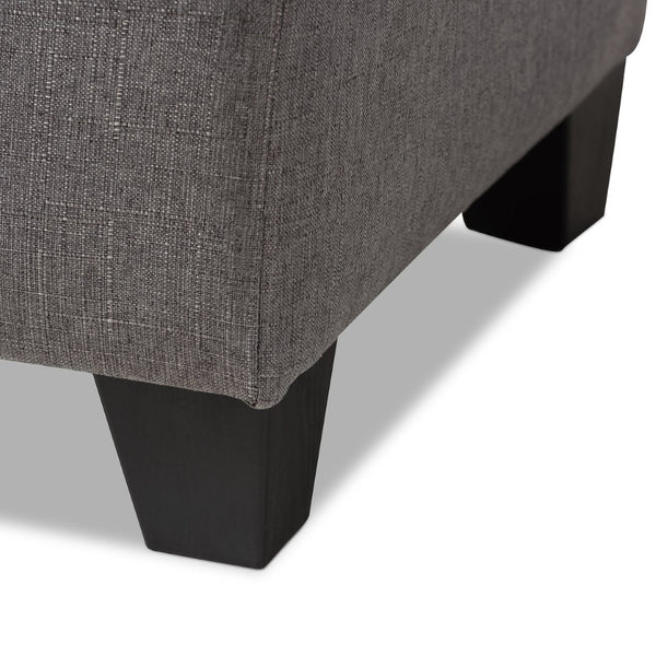 Baxton Studio Baxton Studio Modern Storage Ottoman with Button-Tufted Foam Lid for Stylish Home Organization Grey WS-20091-Grey-OTTO