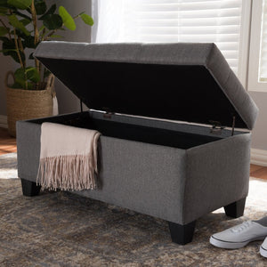 Baxton Studio Baxton Studio Modern Storage Ottoman with Button-Tufted Foam Lid for Stylish Home Organization Grey WS-20091-Grey-OTTO
