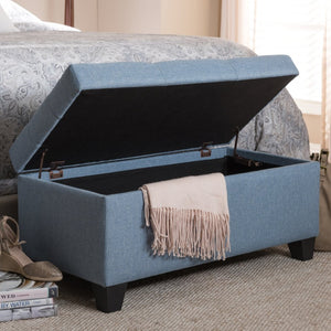 Baxton Studio Baxton Studio Light Blue Upholstered Storage Ottoman with Button-Tufted Top for Modern Spaces WS-20091-Light Blue-OTTO