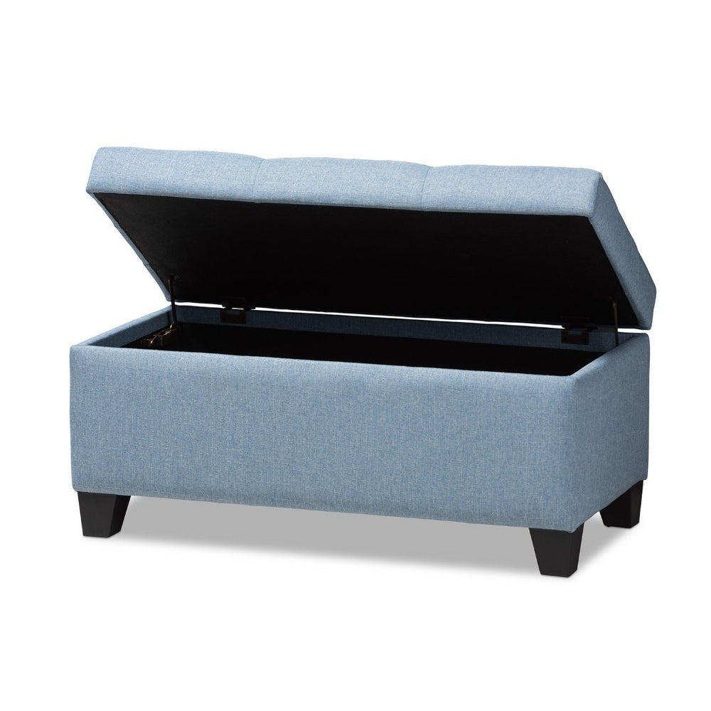 Baxton Studio Baxton Studio Light Blue Upholstered Storage Ottoman with Button-Tufted Top for Modern Spaces WS-20091-Light Blue-OTTO