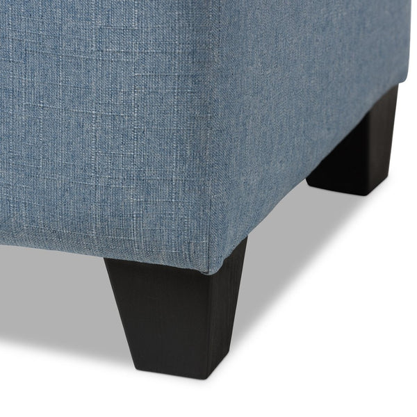 Baxton Studio Baxton Studio Light Blue Upholstered Storage Ottoman with Button-Tufted Top for Modern Spaces WS-20091-Light Blue-OTTO