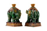 Lilys Pair Of Three Color Elephant Candle Holder 8349