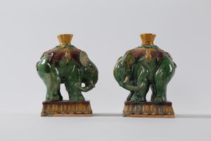 Lilys Pair Of Three Color Elephant Candle Holder 8349