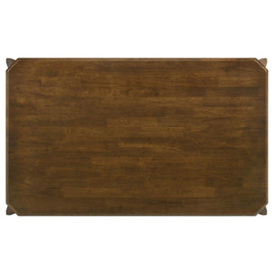 English Elm Warren Rubberwood Rectangular Dining Set Seats Four with Upholstered Chairs Modern B062S01394