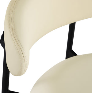 Meridian Furniture Lupita Vegan Leather Barstools with Curved Back and Metal Frame for Kitchen Island Seating Cream Style B 834Cream-C