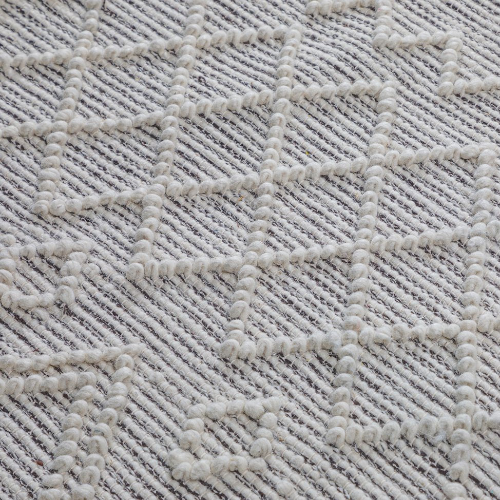 English Elm Jeffers 8 x 10 Area Rug Brown Ivory Handwoven Diamond Pattern Wool Blend 0.5" Thick Indoor B136P188396