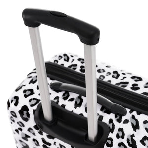 English Elm Hardshell Polycarbonate Luggage Set Three Piece Spinner Suitcases with Tsa Lock White+Black Leopard N732P218227B