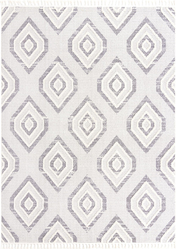 Unique Loom Cherokee Gatlinburg Machine Made Geometric Rug Ivory, Gray 9' 0" x 12' 2"