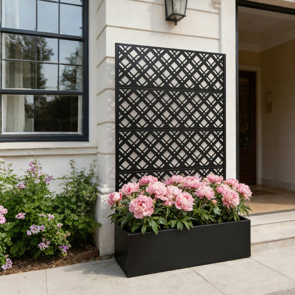 English Elm Metal Raised Garden Bed with Integrated Trellis for Patio Privacy and Climbing Plants W1586P455882