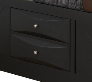 English Elm Modern Twin Storage Bed Black - Sleek Particle Board Frame, Built-In Drawers, Sturdy Durable Design for Compact Bedrooms B078S00167