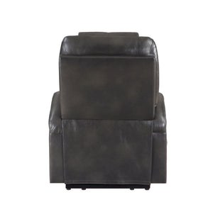 English Elm Gunmetal Power Lift Recliner with Pocket Coils, Wooden Frame, 2 Cup Holders & Tight Cushions - Luxurious Support and Easy Entry/Exit B062P215440
