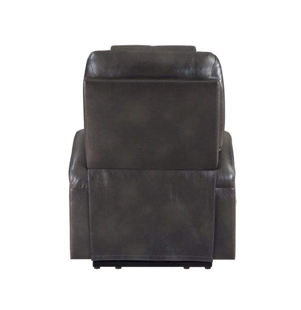 English Elm Gunmetal Power Lift Recliner with Pocket Coils, Wooden Frame, 2 Cup Holders & Tight Cushions - Luxurious Support and Easy Entry/Exit B062P215440