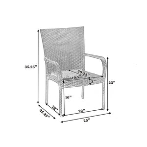 English Elm Christopher Knight Home® - Littleton Grey Pe Wicker Stacking Chair Set Of 4 - Modern, Durable, Space-Saving Outdoor Seating Solution N762P421353E