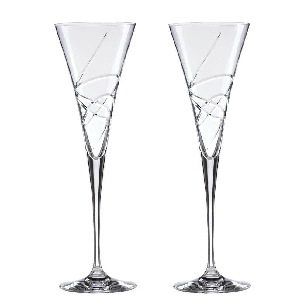 Lenox Adorn Crystal Toasting Flutes Pair with Swirling Tendril Stems for Weddings 835161