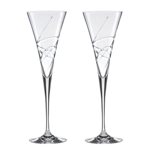 Lenox Adorn Crystal Toasting Flutes Pair with Swirling Tendril Stems for Weddings 835161