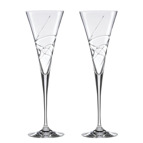 Lenox Adorn Crystal Toasting Flutes Pair with Swirling Tendril Stems for Weddings 835161
