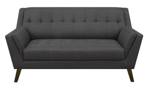 English Elm Wallace & Bay - Gray Loveseat — Mid-Century Modern Charcoal Pebble Fabric Sofa, Easy-Care, Compact 65.3"W Stylish B361P384451