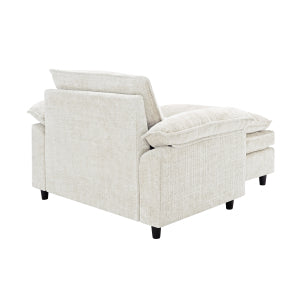 English Elm Accent Chair With Ottoman - Luxurious Oversized Sofa For Living Room, Bedroom, Office Comfort W2100S00177