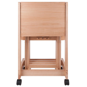Winsome Wood Brienda 5-piece Snack Table Set - Flip Top Serving Cart For Easy Entertaining, Compact & Stylish Design Natural Solid Wood 83520-winsome-wood