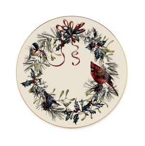 Lenox Winter Greetings Porcelain Salad Plate with 24k Gold Songbird Holiday Motif for Festive Dining Set of 6 835220
