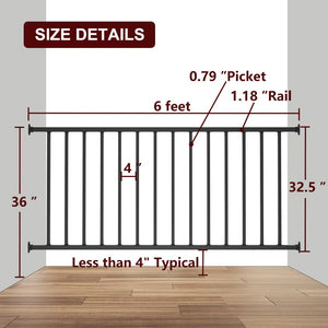 English Elm 32.5 in Powder Coated Steel Stair Railing Kit with Balusters for Indoor Outdoor Use T3210P471629