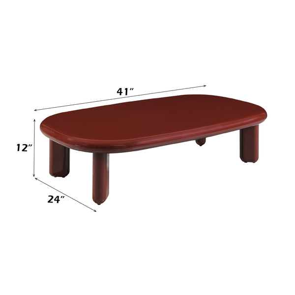 English Elm Eddie Red High Gloss Coffee Table with Metal Base, 50mm MDF Top, Contemporary Design, 70lb Limit B2726P359657