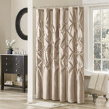 Madison Park Laurel Transitional Tufted Semi-Sheer Shower Curtain MP70-438 Taupe