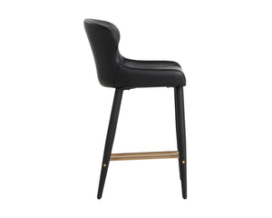 Sunpan Evora Counter Stool - Sleek Minimal Design With Faux Leather Comfort And Stylish Metal Legs Black Faux Leather 112211