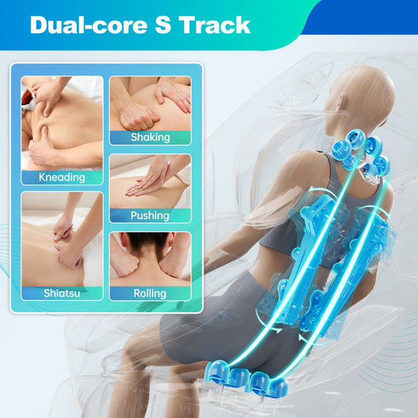 English Elm 2024 Massage Chair MC-612 Full-Body Shiatsu Recliner with 3D Rollers, 24 Airbags, Heat, Bluetooth W2561P182929